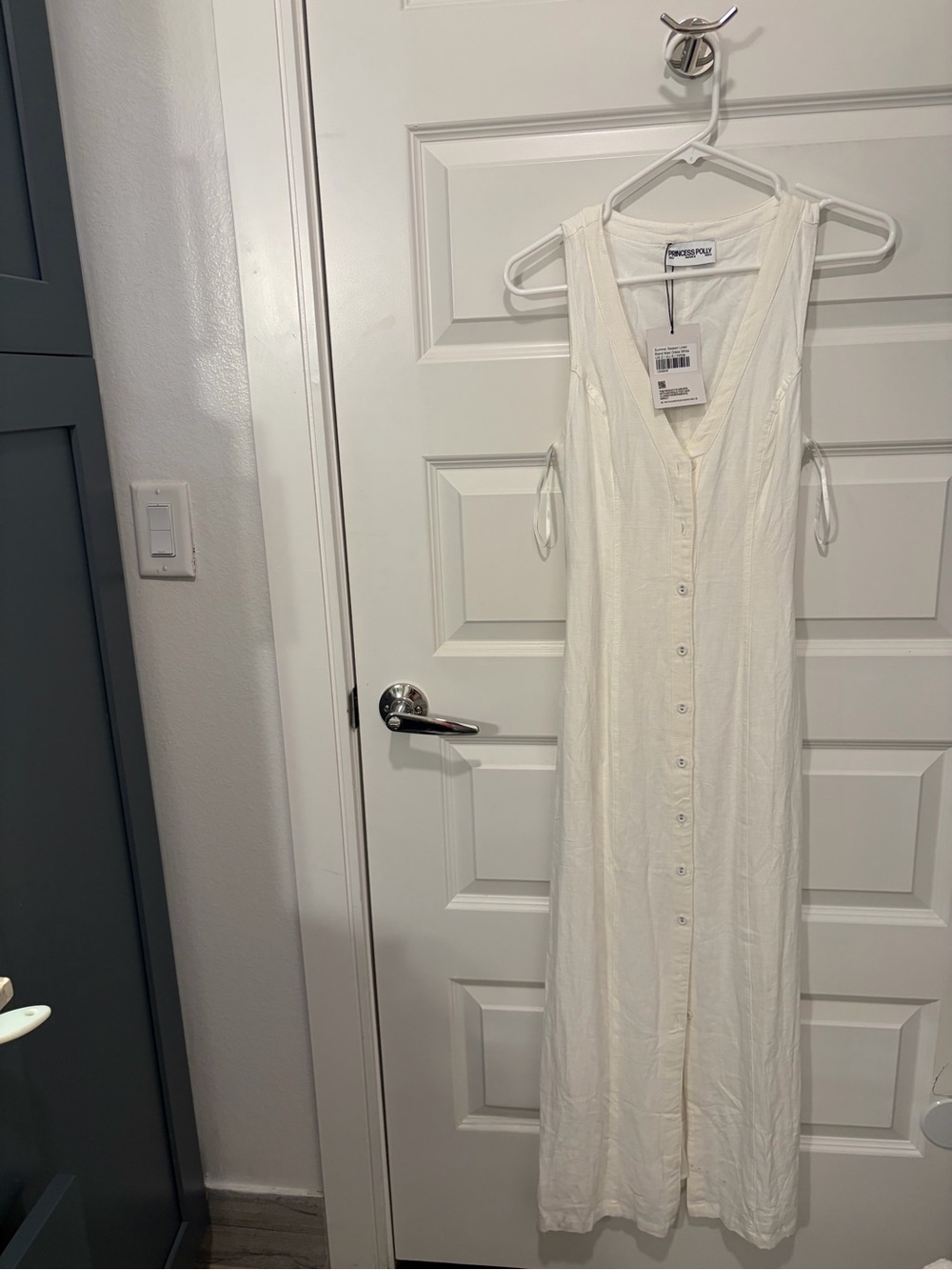 Princess Polly White Button-Front Maxi Dress